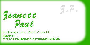 zsanett paul business card